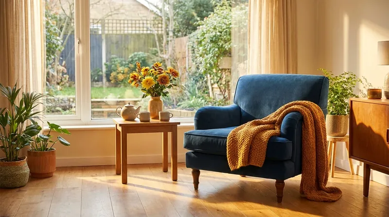 Sunlit sitting room with an armchair and blanket, How to Start a Home Health Agency in Mississippi