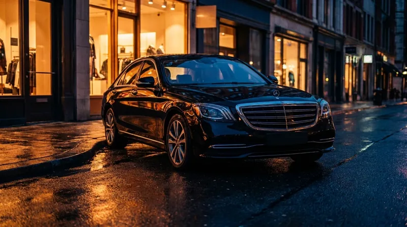Black sedan waiting on a wet city street at night, How to Start a Rideshare or Taxi Business in Mississippi